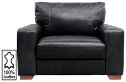 Heart of House - Eton - Leather Cuddle Chair - Black